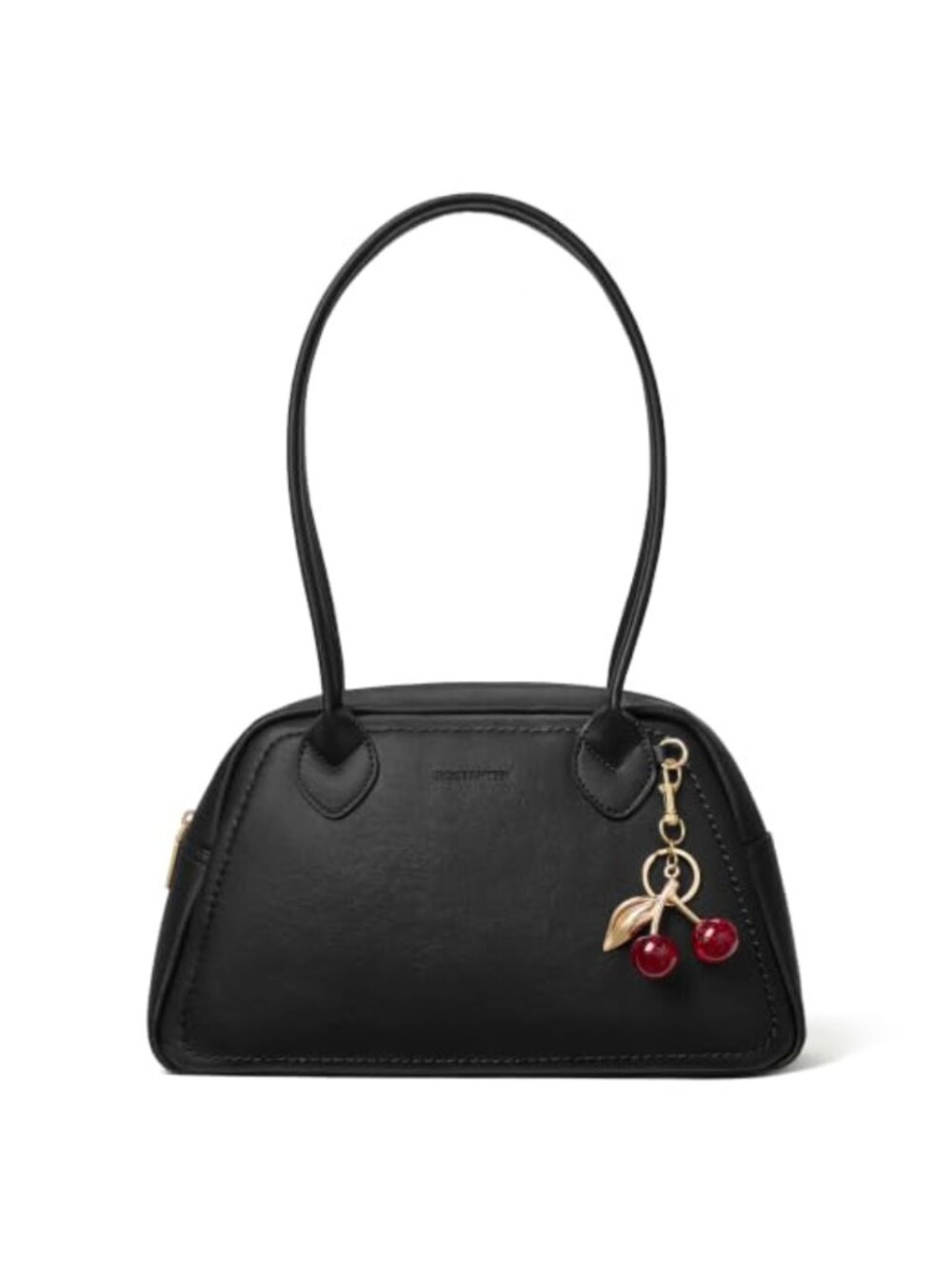 Bowler Shoulder Bag Vegan Leather Cherry Charm Medium Women
